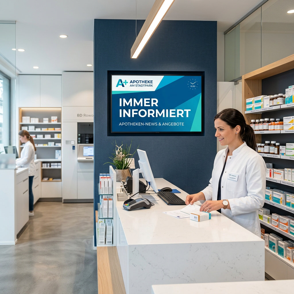 Apotheken-Displays: Angebote und Notdienste digital präsentieren
